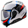 Foto: FF910 Advant II Triple Systeemhelm Wit-Blauw-Rood